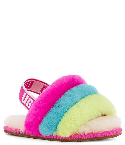 UGG® Girls' Fluff Yeah Logo Detail Slide Slippers (Toddler)