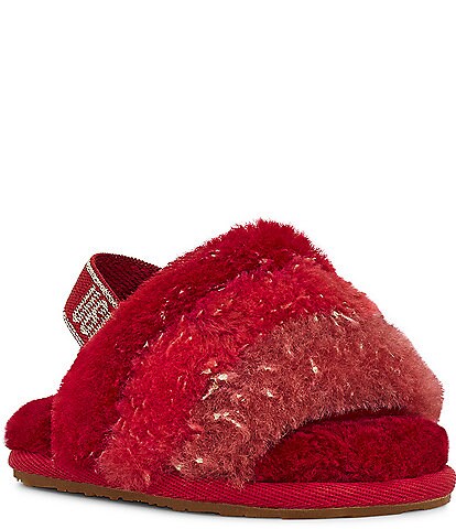 UGG® Girls' Fluff Yeah Metllic Sparkle Slipper Crib Shoes (Infant)