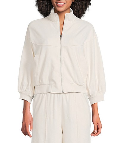 UGG Kyleigh Knit 3/4 Sleeve Zip-Front Jacket