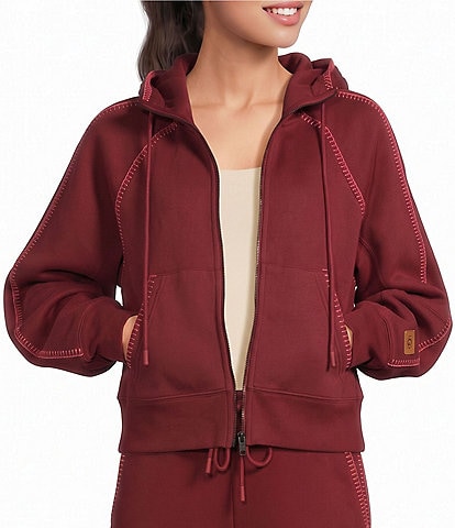 UGG Long Sleeve Hooded Zip-Front Cotton Fleece Jacket