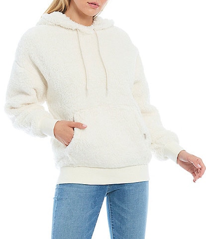 UGG® Loyra Sherpa Long Drop Shoulder Sleeve Kangaroo Pocket Hoodie
