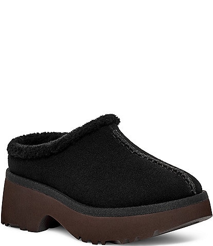 UGG New Heights Cozy Suede Platform Clogs