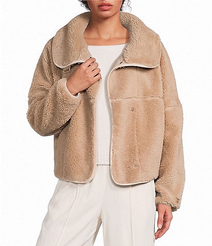 UGG Plush Fleece Stand Collar Long Sleeve Jacket