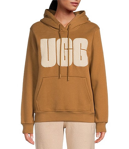 UGG Rey Fuzzy Logo Long Sleeve Hoodie