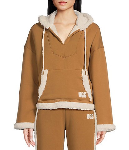UGG® Sharronn Bonded Fleece Faux Fur Hooded Coordinating Pullover