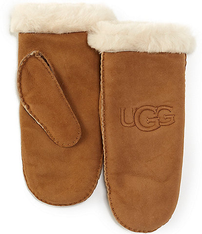 UGG Sheepskin Embroidered Logo Mittens