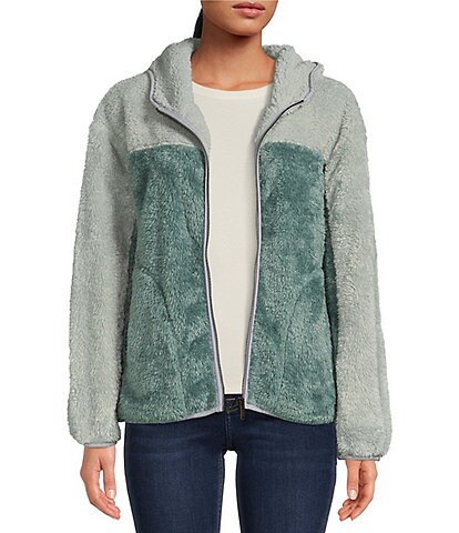 UGG® Sheila Color Blocked Long Sleeve Sherpa Full Zip Hooded Jacket