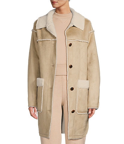 UGG® Takara Faux Shearling Collared Button Front Jacket