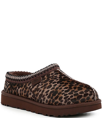 UGG Tasman Caspian Spotted Animal Print Calf Hair Clogs