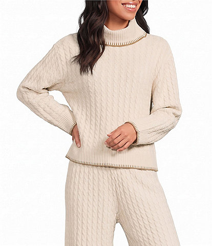 UGG Turtleneck Long Sleeve Cable Knit Coordinating Sweater