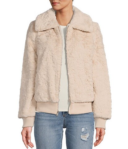 UGG Viviana Faux Fur Exaggerated Collar Diamond Quilted Bomber Jacket