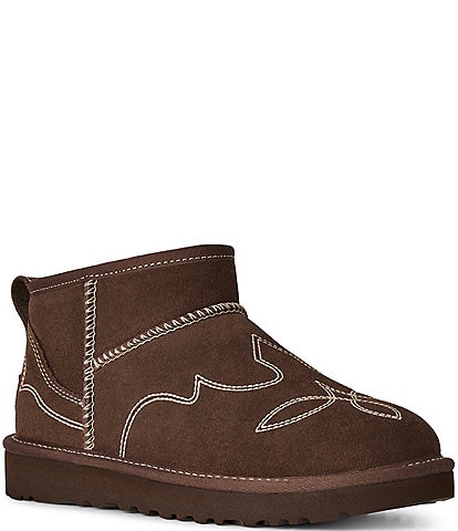 UGG Women's Classic Ultra Mini Western Suede Ankle Booties