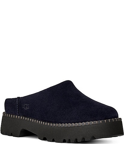 UGG Women's Suede Uptowner Shearling Lined Mules