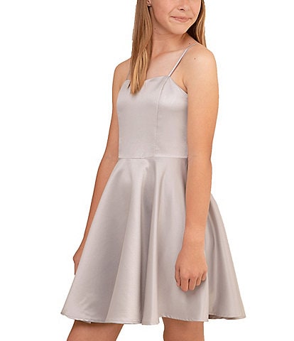 Un Deux Trois Big Girls 7-22 Sequin/Mesh Fit-And-Flare Dress