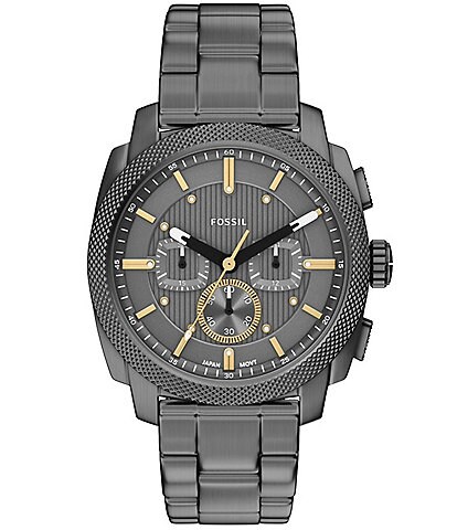 Fossil Men's Machine Big Tic Ana-Digi Brown Leather Strap Watch