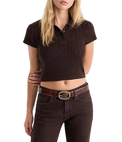 Sanctuary Not So Basic Textured Henley Neck Long Sleeve Knit Top