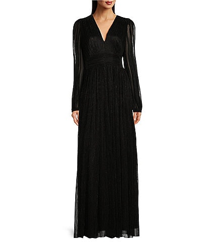 Karl Lagerfeld Paris Long Sleeve Collar Neck Belt Detail Pleated Skirt Long Jacket Dress