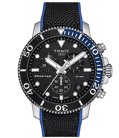 Tissot Men's Seastar 1000 Black Dial Chronograph Stainless Steel