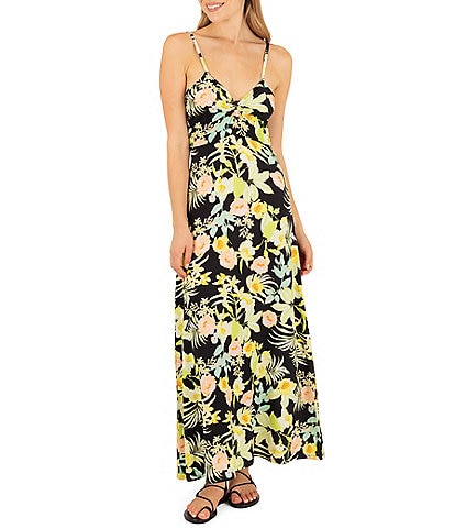GB Floral Linen Halter Dress