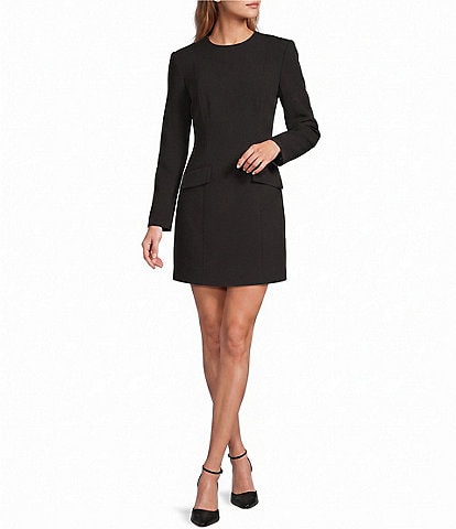 Susana Monaco V-Neck Long Sleeve Bubble Hem Mini Dress