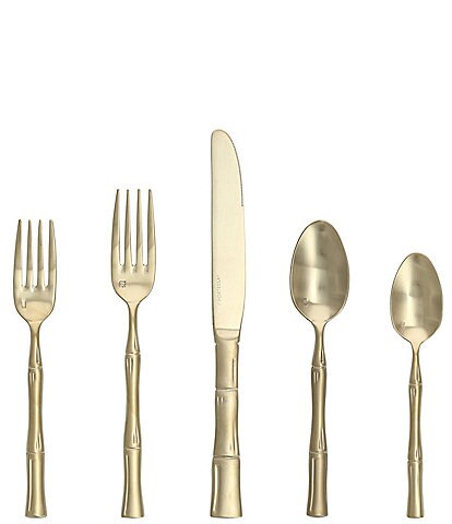 Wallace Silversmiths Bamboo Gold-Plated 20-Piece Stainless Steel