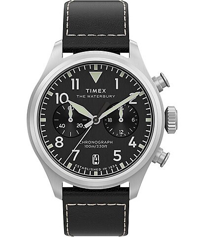 Timex Men's Waterbury Automatic Leather Strap Watch | Dillard's