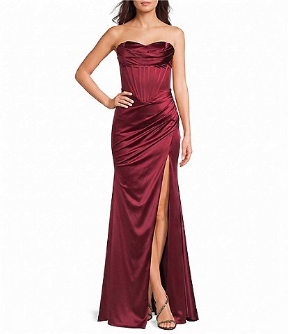 honey and rosie burgundy dress Sateen Sweetheart Neck Strapless Corset Long Size::4T Social/Cocktail/Evening Wicker Bedroom Furniture Elegant A-Line Wedding Dresses