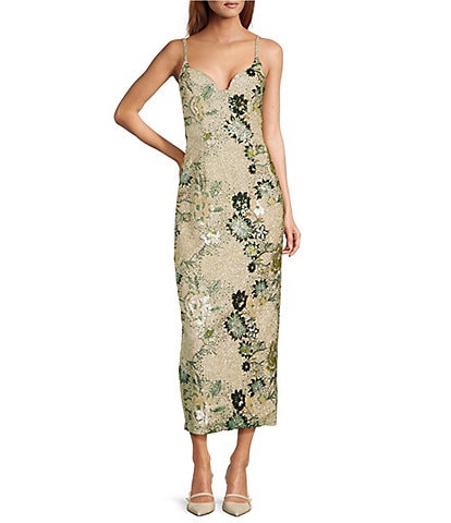 iris halter midi dress Gianni Bini Floral Linen Neck Sleeveless Drop Waist Melbourne Dress Hire