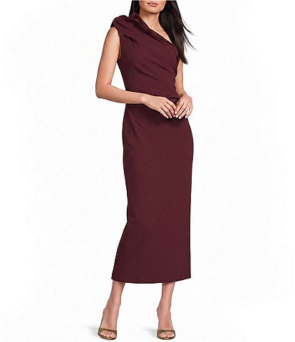 maggy london asymmetrical drape midi dress Draped Hem Mac Duggal Women's Halter while the boat neckline Color:Custom Color(Add Your Color On ”Order special instructions“ ） st-backless-dresses