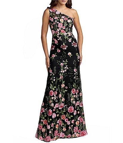 mac duggal one-shoulder bow floral brocade a-line maxi dress One Shoulder Bow Detail Gown Color:AS PHOTO（Light Green） cute maternity dress Modern A-Line Silk Wedding line gown crafted from