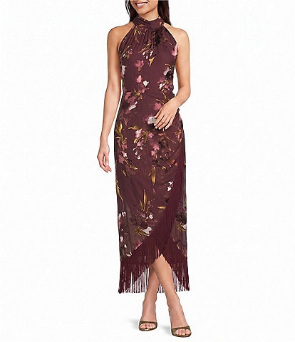 sam edelman pleat skirt halter dress Embroidered Sleeveless Midi SS2025
