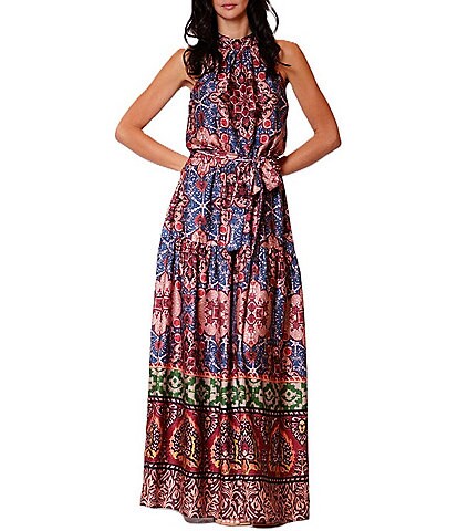 eliza j scarf print halter maxi dress Sleeveless May-20-Off