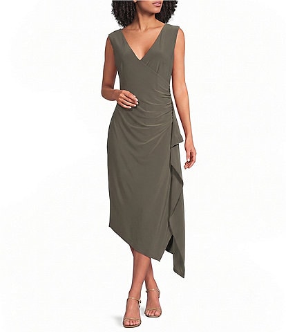 grey purple wedding dress Zapaka Women Mother Of the Bride with Slit Bateau Neck Bodycon Midi Guest Dress, Grey Purple / US4 UK W Outlet Dresses main image 1