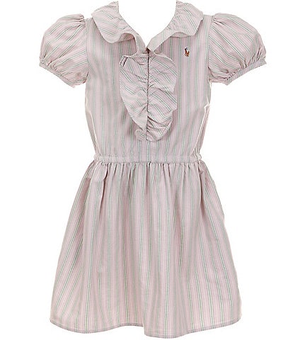 Pink Chicken Big Girls Cotton Ice-Cream Cone Ruffle Detail Popover Alyssa Dress