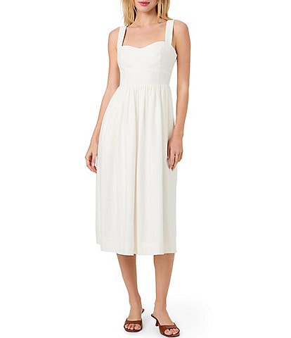 French Connection Nellis Crochet Knit Square Neck Sleeveless Fitted Dress
