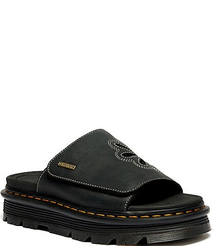 Dr. Martens フラワーカットアウト プラットフォームサンダル Dr. Martens Women's Zebzag Leather Flower Cut Out Platform Slide