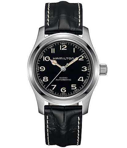 Hamilton Men's Khaki Field Murph Automatic Black Leather Strap