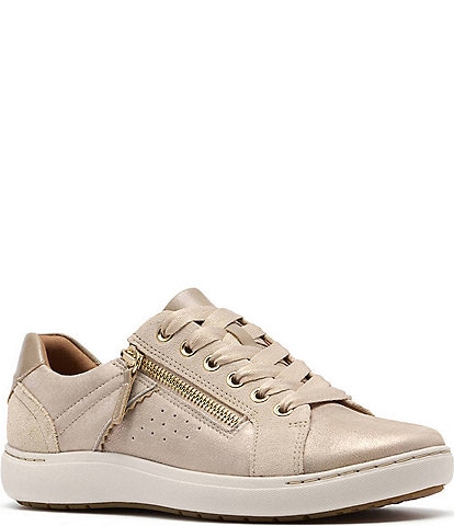 Vionic City Walk Axs Leather and Suede Side Zip Sneakers | Dillard's