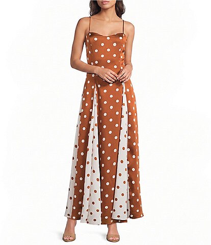 Free People Raven Dot Printed Scoop Neck Sleeveless Mini Dress
