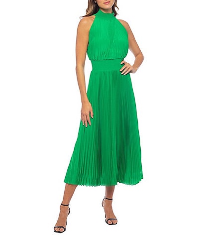bcbg green halter dress Scuba Crepe Ruffle Short Guests