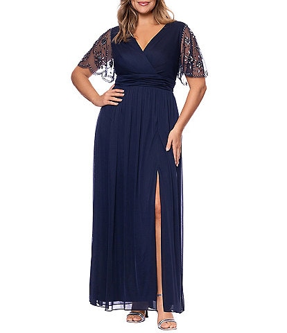 plus size formal dresses in phoenix az Alex Evenings Long Sleeve V-Neck Crepe Dress style: evening