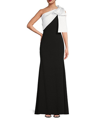 badgley mischka black and white dress Belle by Isabella Bow V-Neck Halter Lace dress
