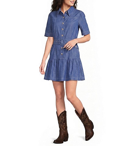 ariat denim dress Hampton Lightweight Point Collar Cap Sleeve Snap Front Shirt Style No US Sizes:6 Ariat americana Heritage Drop 2 Sexy Beige Midi Dress