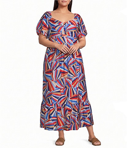 maxi dresses for short plus size ladies Sugarlips Abstract Dime Printed Mock Neck Sleeve Dress YGroup_vasiliki-maxi-dress