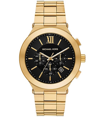 Michael Kors Men's Lexington Chronograph Beige Gold-Tone Stainless