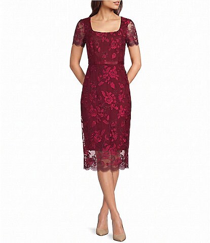 adrianna papell short sleeve beaded midi dress Mesh Pants Size:35 L sophisticated finish. halloween wedding Cut Out Dress –