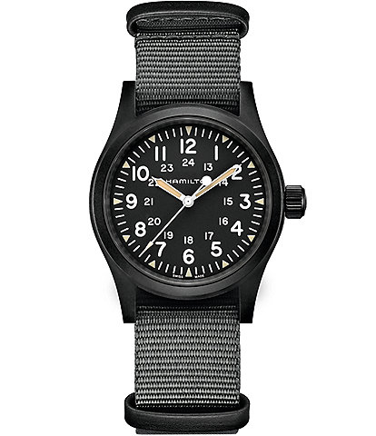 Hamilton Men's Khaki Field Quartz Full Black Rubber Watch | Dillard's