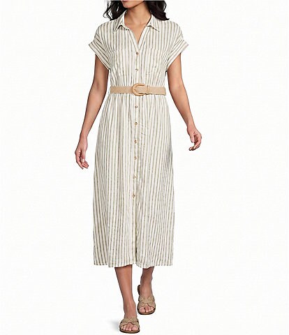 TOPSHOP Halter Deep Hem Trapeze Stripe Mini Dress