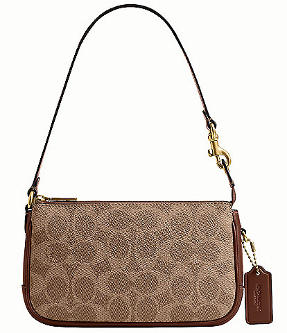 COACH Signature Coated Convertible Wristlet Shoulder Handle Bag