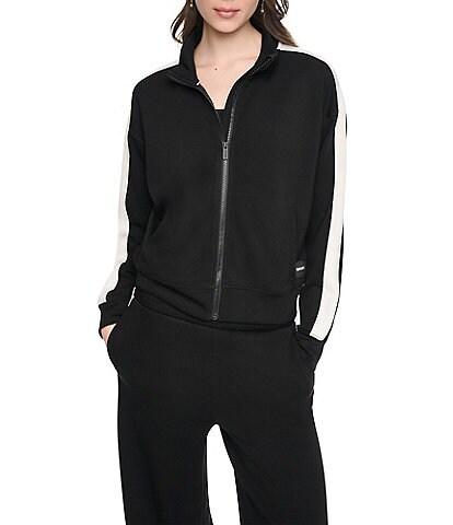 DKNY Sport by Donna Karan Long Sleeve Full Zip Mini Slub Waffle